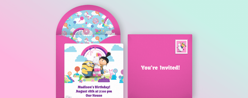 Minion themed digital invitations